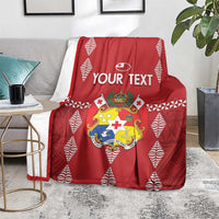 Custom Tonga Rugby 2024 Blanket Go Champions Ikale Tahi Ngatu Pattern LT14 - Polynesian Pride
