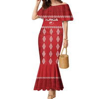 Custom Tonga Rugby 2024 Family Matching Mermaid Dress and Hawaiian Shirt Go Champions Ikale Tahi Ngatu Pattern