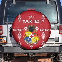 Custom Tonga Rugby 2024 Spare Tire Cover Go Champions Ikale Tahi Ngatu Pattern LT14 Red - Polynesian Pride