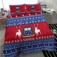 Personalised Samoa Christmas Bedding Set Samoan Coat Of Arms Manuia Le Kirisimas LT14 - Polynesian Pride