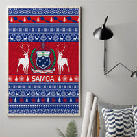 Personalised Samoa Christmas Canvas Wall Art Samoan Coat Of Arms Manuia Le Kirisimas LT14 - Polynesian Pride