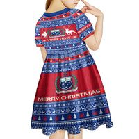 Personalised Samoa Christmas Kid Short Sleeve Dress Samoan Coat Of Arms Manuia Le Kirisimas LT14 - Polynesian Pride