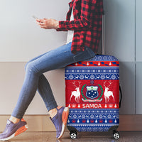 Personalised Samoa Christmas Luggage Cover Samoan Coat Of Arms Manuia Le Kirisimas LT14 - Polynesian Pride