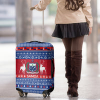 Personalised Samoa Christmas Luggage Cover Samoan Coat Of Arms Manuia Le Kirisimas LT14 - Polynesian Pride
