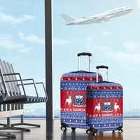 Personalised Samoa Christmas Luggage Cover Samoan Coat Of Arms Manuia Le Kirisimas LT14 - Polynesian Pride