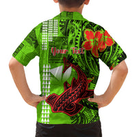 Personalised Hawaii Christmas Kid Hawaiian Shirt Mele Kalikimaka Kakau Polynesian Shark Tattoo LT14 - Polynesian Pride