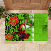 Personalised Hawaii Christmas Rubber Doormat Mele Kalikimaka Kakau Polynesian Shark Tattoo LT14 - Polynesian Pride