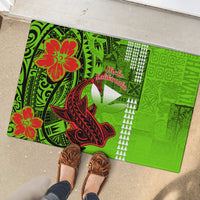Personalised Hawaii Christmas Rubber Doormat Mele Kalikimaka Kakau Polynesian Shark Tattoo LT14 - Polynesian Pride