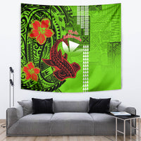 Personalised Hawaii Christmas Tapestry Mele Kalikimaka Kakau Polynesian Shark Tattoo LT14 - Polynesian Pride