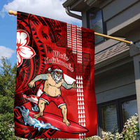 Personalised Hawaii Christmas Garden Flag Mele Kalikimaka Surfing Santa Claus LT14 - Polynesian Pride