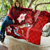 Personalised Hawaii Christmas Quilt Mele Kalikimaka Surfing Santa Claus LT14 - Polynesian Pride