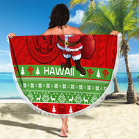Personalised Hawaii Christmas Beach Blanket Mele Kalikimaka Hawaiian Santa Tropical Vibes LT14 - Wonder Print Shop