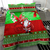 Personalised Hawaii Christmas Bedding Set Mele Kalikimaka Hawaiian Santa Tropical Vibes LT14 - Polynesian Pride