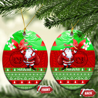 Personalised Hawaii Christmas Ceramic Ornament Mele Kalikimaka Hawaiian Santa Tropical Vibes LT14 - Polynesian Pride