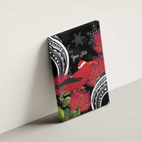 Personalized Mele Kalikimaka Hawaii Canvas Wall Art I'iwi Bird With Ohia Lehua - Black Color LT14 - Polynesian Pride