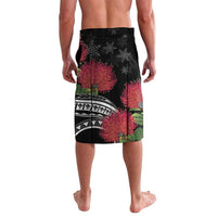 Personalized Mele Kalikimaka Hawaii Lavalava I'iwi Bird With Ohia Lehua - Black Color LT14 - Polynesian Pride
