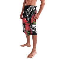 Personalized Mele Kalikimaka Hawaii Lavalava I'iwi Bird With Ohia Lehua - Black Color LT14 - Polynesian Pride