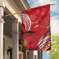 Personalized Mele Kalikimaka Hawaii Garden Flag I'iwi Bird With Ohia Lehua - Red Color LT14 House Flag Red - Polynesian Pride