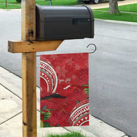 Personalized Mele Kalikimaka Hawaii Garden Flag I'iwi Bird With Ohia Lehua - Red Color LT14 - Polynesian Pride
