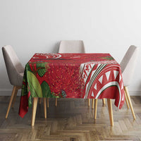 Personalized Mele Kalikimaka Hawaii Tablecloth I'iwi Bird With Ohia Lehua - Red Color LT14 - Polynesian Pride
