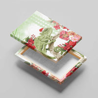 Pastel Green Hawaii Chameleon Christmas Canvas Wall Art Mele Kalikimaka Kakau - Watercolor LT14 - Polynesian Pride
