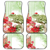 Pastel Green Hawaii Chameleon Christmas Car Mats Mele Kalikimaka Kakau - Watercolor LT14 - Polynesian Pride