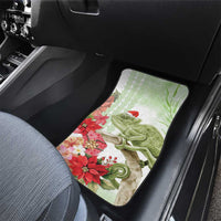 Pastel Green Hawaii Chameleon Christmas Car Mats Mele Kalikimaka Kakau - Watercolor LT14 - Polynesian Pride