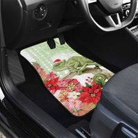 Pastel Green Hawaii Chameleon Christmas Car Mats Mele Kalikimaka Kakau - Watercolor LT14 - Polynesian Pride