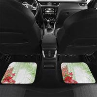 Pastel Green Hawaii Chameleon Christmas Car Mats Mele Kalikimaka Kakau - Watercolor LT14 Set 2pcs - Back Green - Polynesian Pride