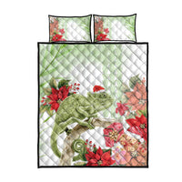 Pastel Green Hawaii Chameleon Christmas Quilt Bed Set Mele Kalikimaka Kakau - Watercolor LT14 - Polynesian Pride