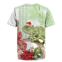 Pastel Green Hawaii Chameleon Christmas Rugby Jersey Mele Kalikimaka Kakau - Watercolor LT14 - Polynesian Pride