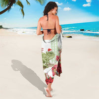 Pastel Green Hawaii Chameleon Christmas Sarong Mele Kalikimaka Kakau - Watercolor LT14 - Polynesian Pride