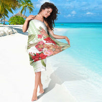 Pastel Green Hawaii Chameleon Christmas Sarong Mele Kalikimaka Kakau - Watercolor LT14 - Polynesian Pride