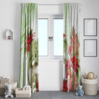 Pastel Green Hawaii Chameleon Christmas Window Curtain Mele Kalikimaka Kakau - Watercolor LT14 - Polynesian Pride