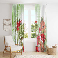 Pastel Green Hawaii Chameleon Christmas Window Curtain Mele Kalikimaka Kakau - Watercolor LT14 - Polynesian Pride