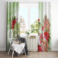 Pastel Green Hawaii Chameleon Christmas Window Curtain Mele Kalikimaka Kakau - Watercolor LT14 - Polynesian Pride