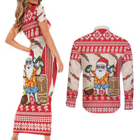 Hawaii Christmas Six Seven Couples Matching Short Sleeve Bodycon Dress and Long Sleeve Button Shirt Mele Kalikimaka Funny Santa 67 Gen Alpha Slang LT14 - Polynesian Pride