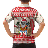 Hawaii Christmas Six Seven Family Matching Off The Shoulder Long Sleeve Dress and Hawaiian Shirt Mele Kalikimaka Funny Santa 67 Gen Alpha Slang - Polynesian Pride