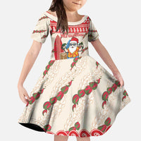 Hawaii Christmas Six Seven Family Matching Off The Shoulder Long Sleeve Dress and Hawaiian Shirt Mele Kalikimaka Funny Santa 67 Gen Alpha Slang - Polynesian Pride