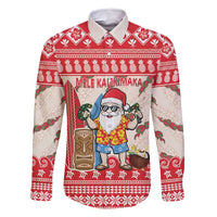 Hawaii Christmas Six Seven Family Matching Off Shoulder Short Dress and Hawaiian Shirt Mele Kalikimaka Funny Santa 67 Gen Alpha Slang - Polynesian Pride