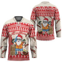 Hawaii Christmas Six Seven Hockey Jersey Mele Kalikimaka Funny Santa 67 Gen Alpha Slang LT14 - Polynesian Pride