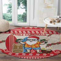 Hawaii Christmas Six Seven Round Carpet Mele Kalikimaka Funny Santa 67 Gen Alpha Slang - Polynesian Pride