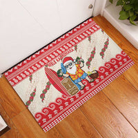Hawaii Christmas Six Seven Rubber Doormat Mele Kalikimaka Funny Santa 67 Gen Alpha Slang - Polynesian Pride