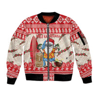 Hawaii Christmas Six Seven Sleeve Zip Bomber Jacket Mele Kalikimaka Funny Santa 67 Gen Alpha Slang - Polynesian Pride