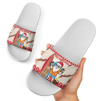 Hawaii Christmas Six Seven Slide Sandals Mele Kalikimaka Funny Santa 67 Gen Alpha Slang - Polynesian Pride