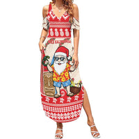Hawaii Christmas Six Seven Summer Maxi Dress Mele Kalikimaka Funny Santa 67 Gen Alpha Slang LT14 Women Red - Polynesian Pride