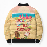 Aloha Hawaii Mele Kalikimaka Bomber Puffer Jacket Beachy Funny Santa Hawaiian Lei - Polynesian Pride