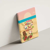 Aloha Hawaii Mele Kalikimaka Canvas Wall Art Beachy Funny Santa Hawaiian Lei - Polynesian Pride