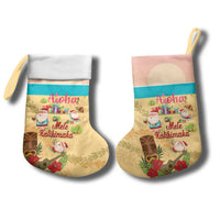 Aloha Hawaii Mele Kalikimaka Christmas Stocking Beachy Funny Santa Hawaiian Lei - Polynesian Pride