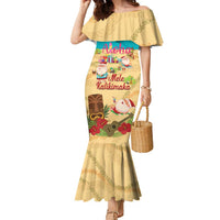 Aloha Hawaii Mele Kalikimaka Family Matching Mermaid Dress and Hawaiian Shirt Beachy Funny Santa Hawaiian Lei - Polynesian Pride